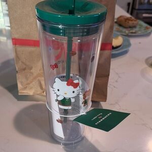 Starbucks Green Hello Kitty Tumbler